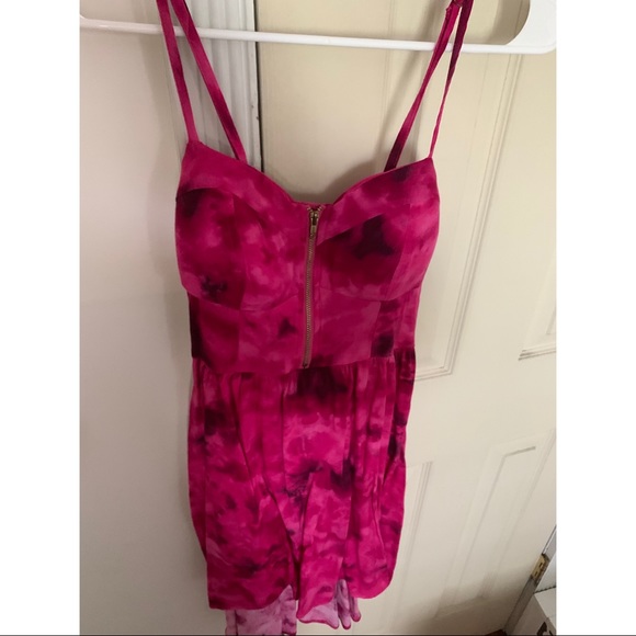 FREE with Bundle  - Pink Tie Dye Zip Front Bustier Dress - Picture 2 of 5